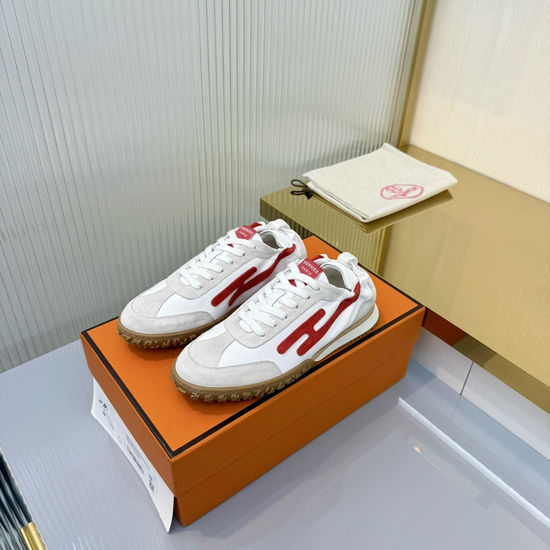 Hermes Vintage Leather Casual Skate Shoes with Comfortable Lining