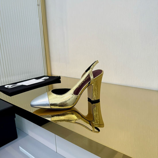 Chanel Classic Two Tone Slingback Ballet Flats Soft Leather