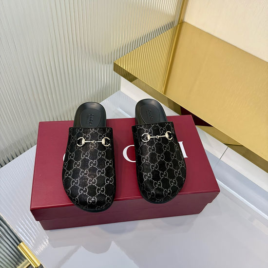 Gucci Suede Slip-On Mules with Metal Horsebit Detail