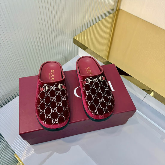 Gucci Horsebit Decor Suede Leather Flat Mule Slippers