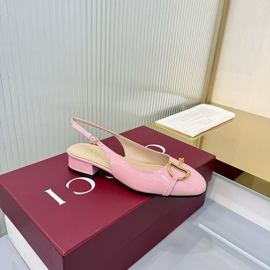 Gucci Crystal Decorated Patent Leather Loafers With Embossed Pattern