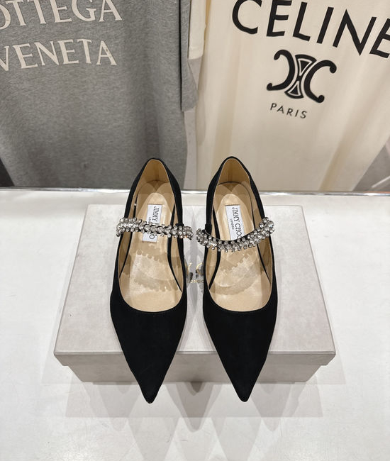 Jimmy Choo Elegant Suede Mary Jane Flats Comfortable Leather Sole