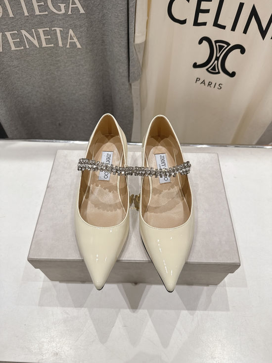 Jimmy Choo Glossy Patent Leather Mary Jane Flats Premium Sole