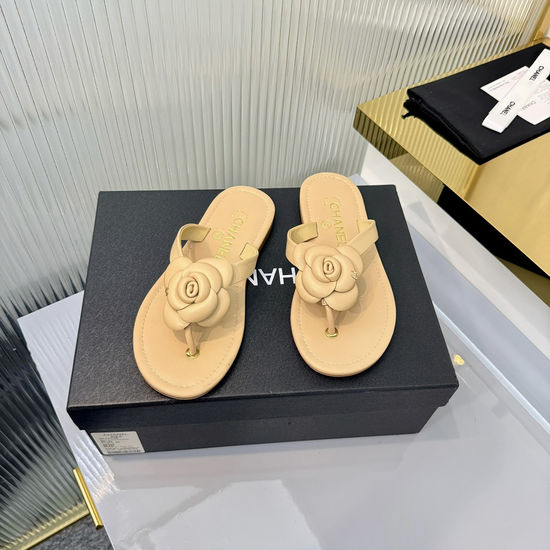 Chanel Elegant Elevated Thong Sandals with Premium Upper