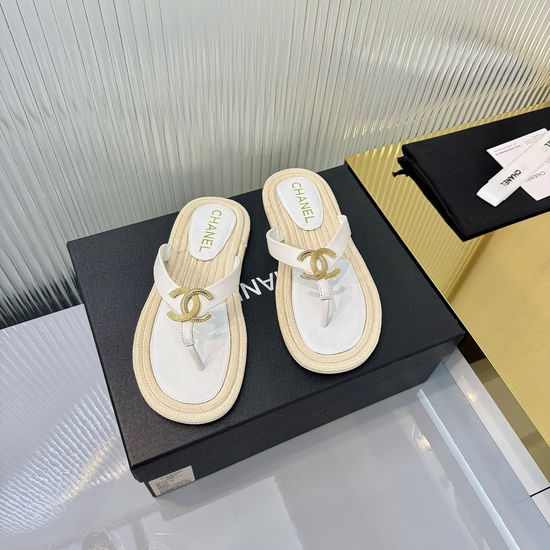 Chanel Elegant Elevated Thong Sandals with Premium Upper