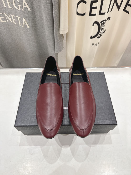 Yves Saint Laurent Genuine Leather Slip-On Loafer Comfort Flat Shoes