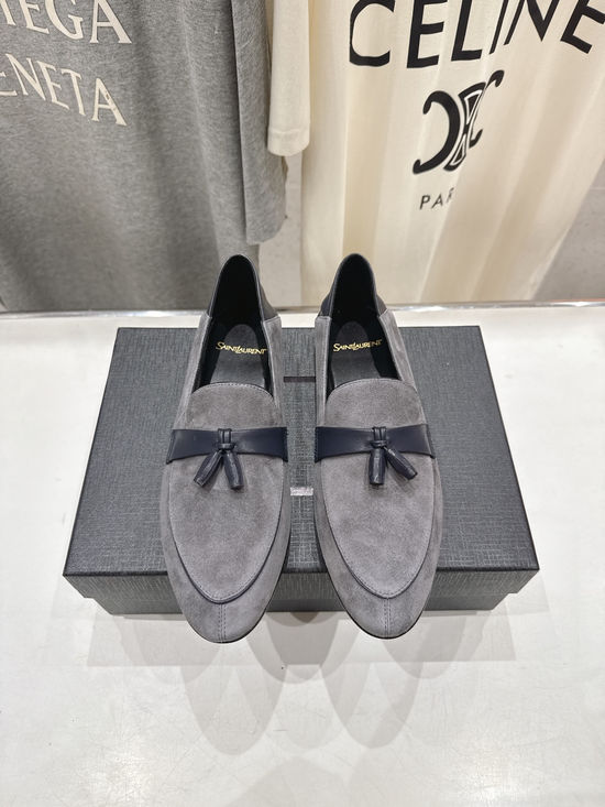 Yves Saint Laurent Genuine Leather Slip-On Loafer Comfort Flat Shoes