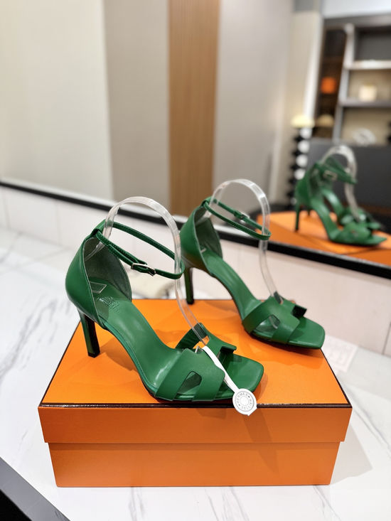 Hermes Classic 9cm Premium Leather Comfortable Pumps
