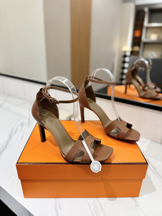 Hermes Classic 9cm Premium Leather Comfortable Pumps