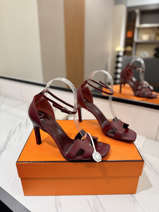 Hermes Classic 9cm Premium Leather Comfortable Pumps