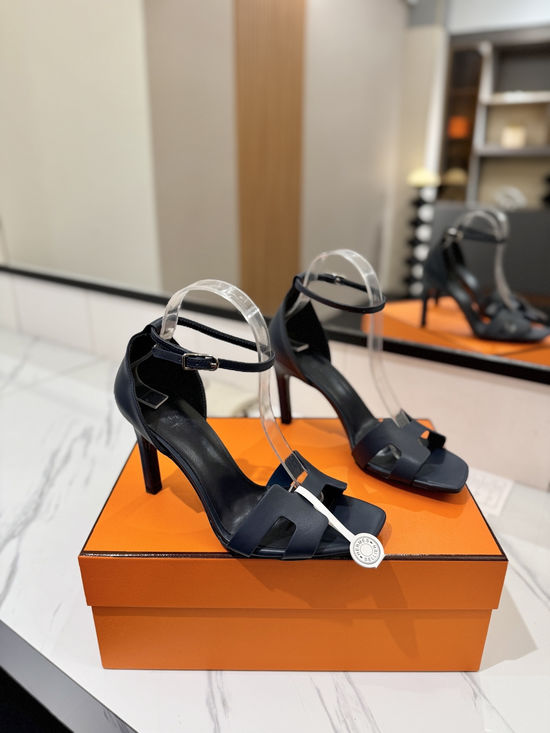 Hermes Classic 9cm Premium Leather Comfortable Pumps