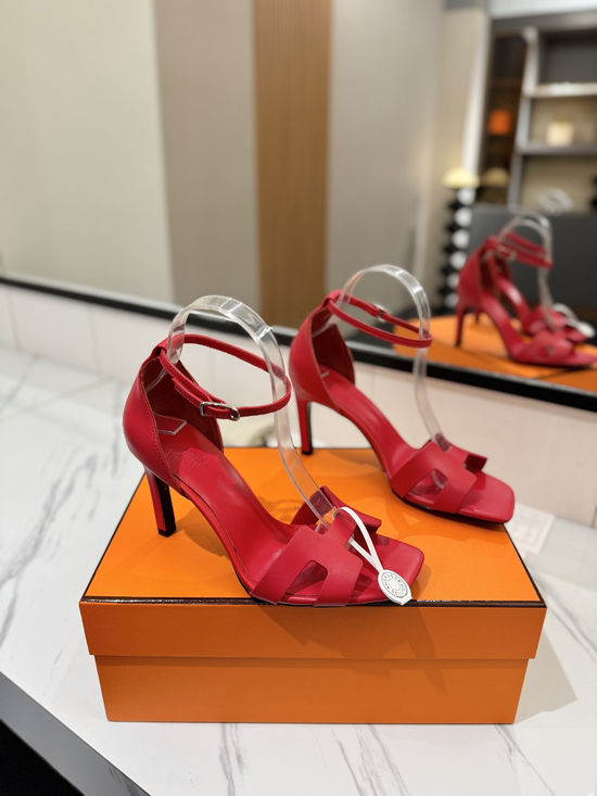 Hermes Classic 9cm Premium Leather Comfortable Pumps