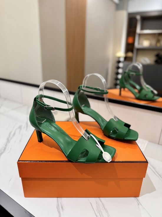 Hermes Classic 6.5cm Premium Leather Comfortable Pumps