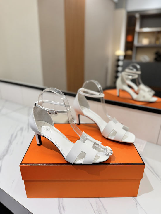 Hermes Classic 6.5cm Premium Leather Comfortable Pumps