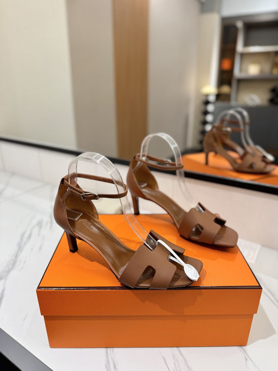 Hermes Classic 6.5cm Premium Leather Comfortable Pumps