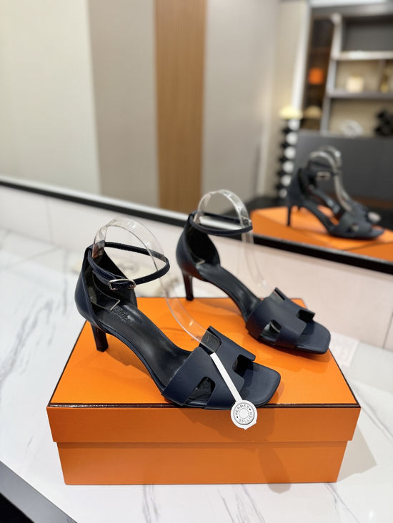 Hermes Classic 6.5cm Premium Leather Comfortable Pumps