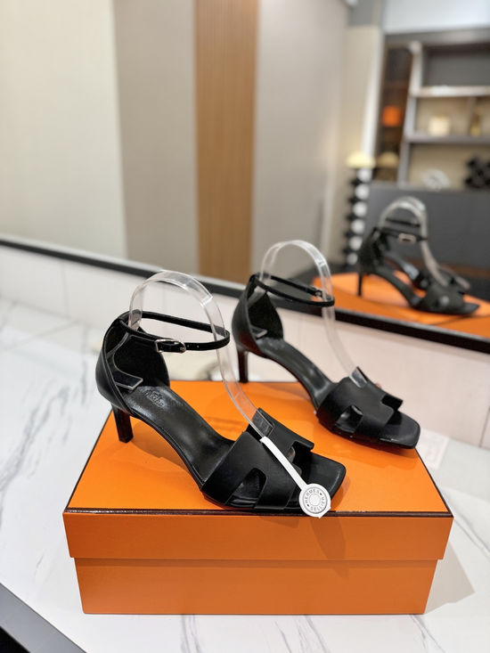 Hermes Classic 6.5cm Premium Leather Comfortable Pumps