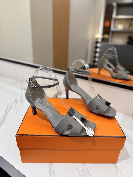 Hermes Classic 6.5cm Premium Leather Comfortable Pumps