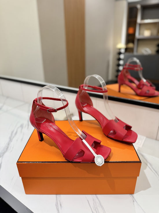 Hermes Classic 6.5cm Premium Leather Comfortable Pumps