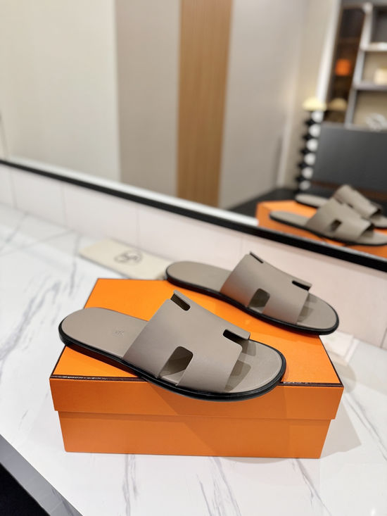 Hermes Classic Premium Leather Comfortable Slide Sandals