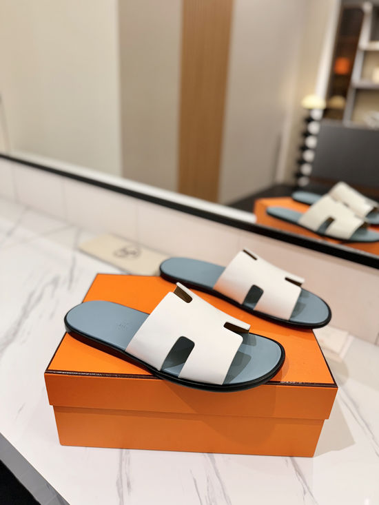 Hermes Classic Premium Leather Comfortable Slide Sandals