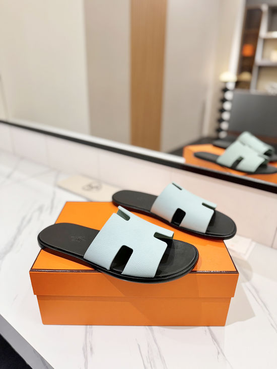 Hermes Classic Epsom Leather Comfortable Slide Sandals