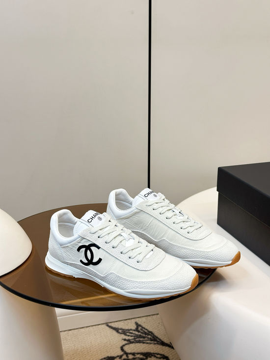 Chanel Breathable Fabric Suede Low Top Casual Sneakers