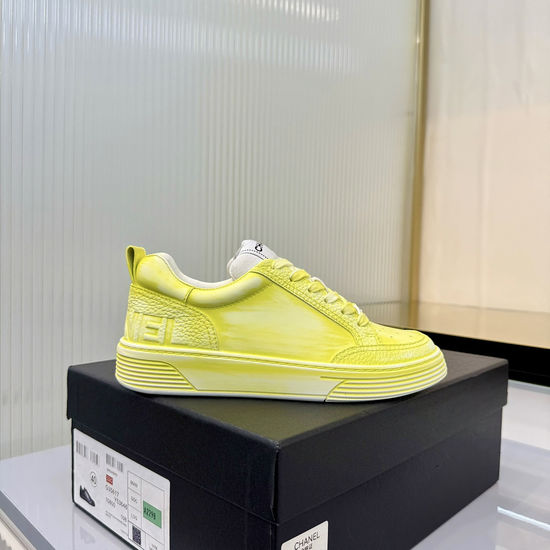 Chanel Thick Sole Graffiti Pattern Casual Leather Sneakers