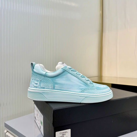Chanel Thick Sole Graffiti Pattern Casual Leather Sneakers