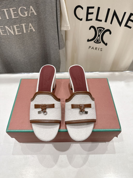 Loro Piana Minimalist Linen Flat Slippers Soft Silk Insole