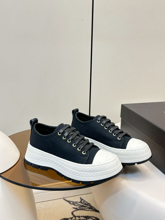 Chanel Durable Canvas Non-slip Platform Casual Shoes