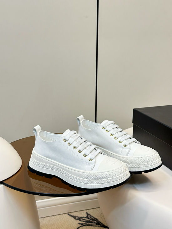 Chanel Durable Canvas Non-slip Platform Casual Shoes