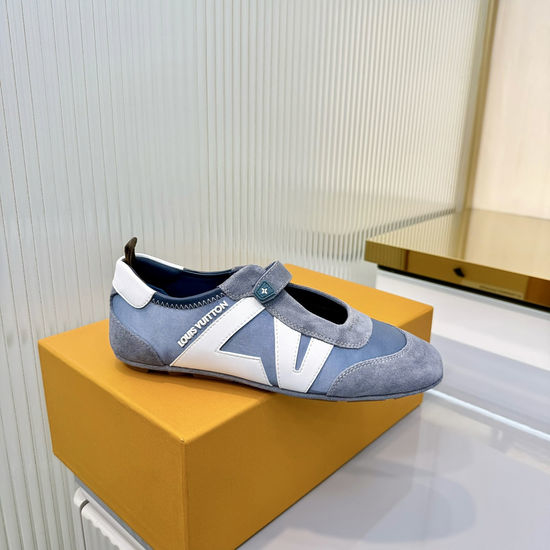 Louis Vuitton LV Mixed Material Ballet Style Comfortable Casual Sneakers