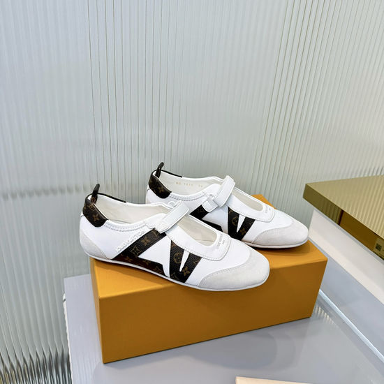 Louis Vuitton Mixed Material Ballet Style Comfortable Casual Sneakers
