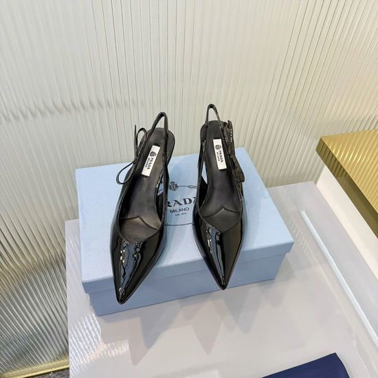 Prada Square Toe Block Heel Backless Sandals Premium Quality