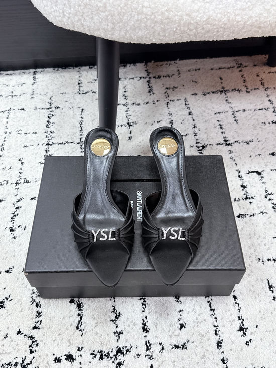 Yves Saint Laurent Square Toe Lace Up High Heel Sandals Premium Leather Shoes