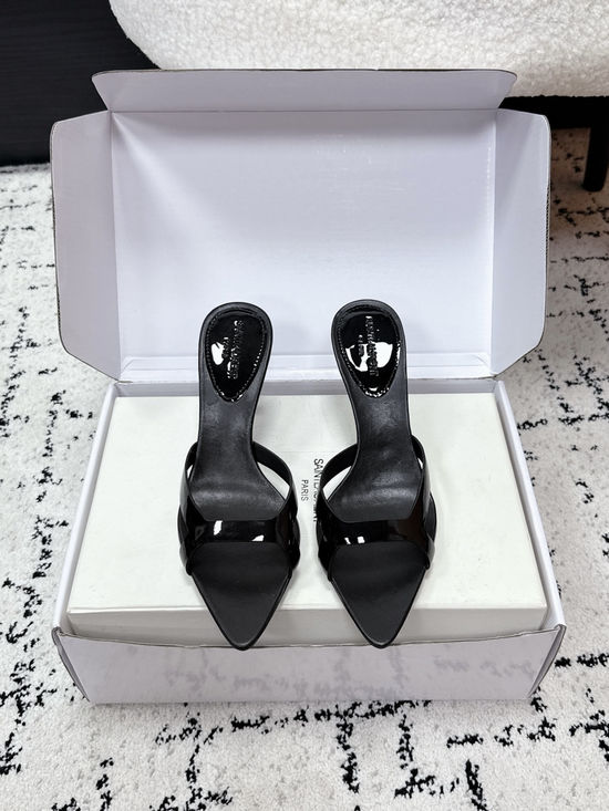Yves Saint Laurent Pointed Toe Thin Strap High Heel Mules