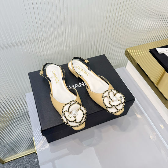 Chanel Elegant Camellia Decor Leather Mary Jane Casual Shoes
