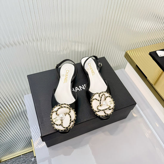 Chanel Elegant Camellia Decor Leather Mary Jane Casual Shoes