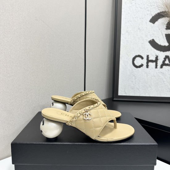 Chanel Genuine Leather Fashion Sandals Leather Outsole