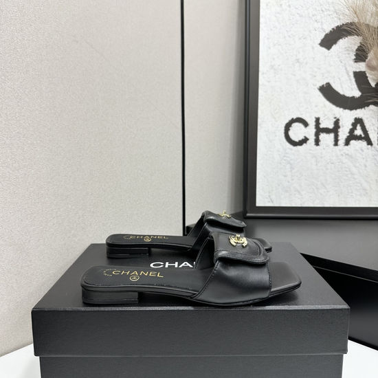 Chanel Genuine Leather Lined Classic Casual Sandals