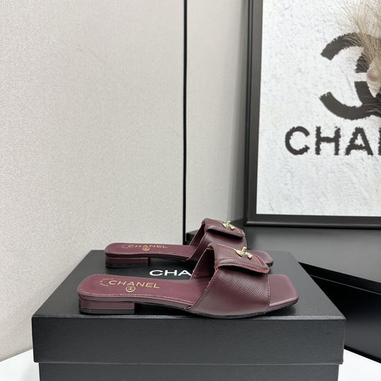 Chanel Genuine Leather Lined Classic Casual Sandals