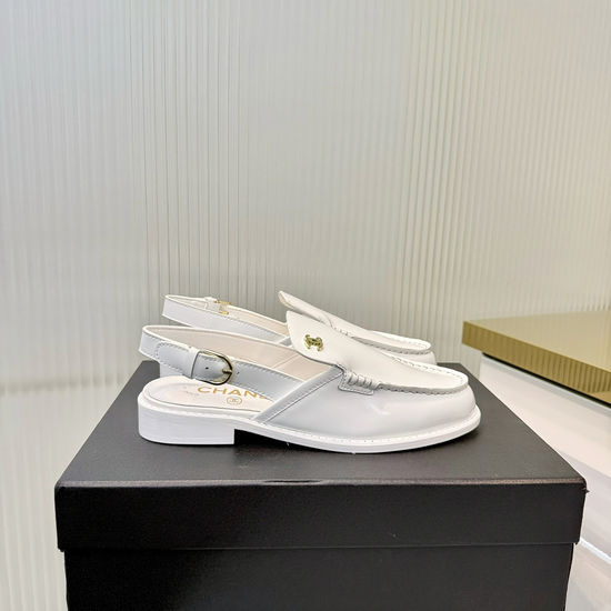 Chanel Patent Leather Loafers with Signature Hardware Buckle