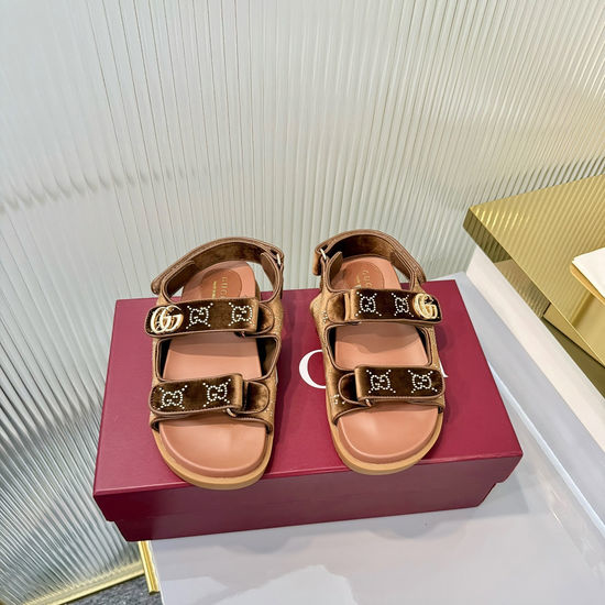 Gucci Adjustable Strap Casual Slide Sandals with Hardware