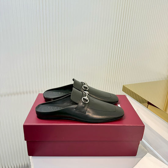Gucci Classic Buckle Decor Canvas Mules Soft Lining Comfortable Casual Flat Shoes