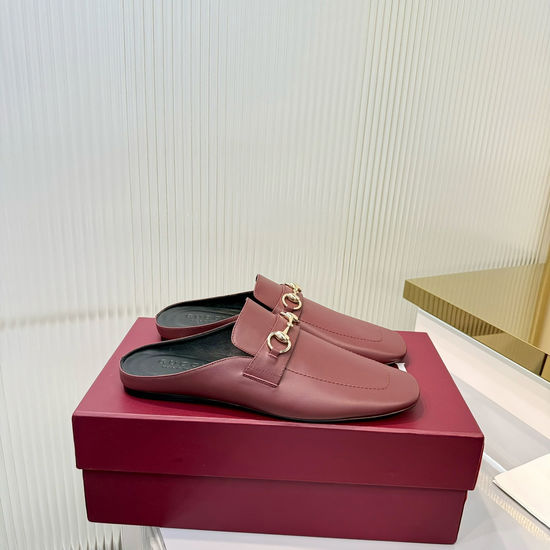 Gucci Classic Buckle Decor Canvas Mules Soft Lining Comfortable Casual Flat Shoes