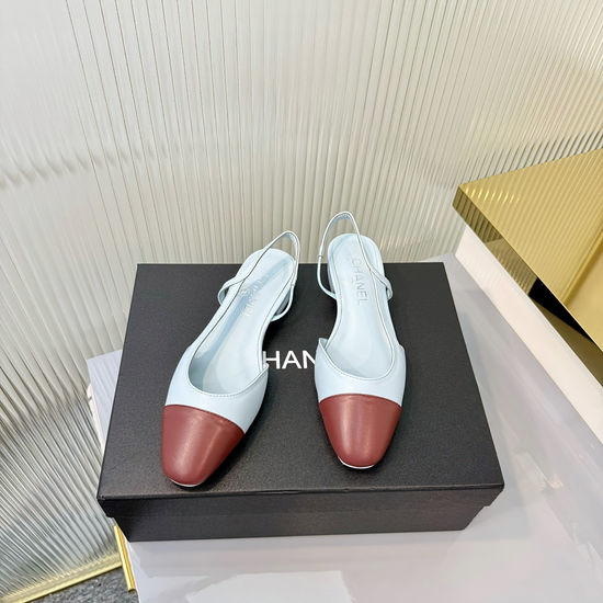 Chanel Elegant Slingback Flat Soft Leather Casual Shoes