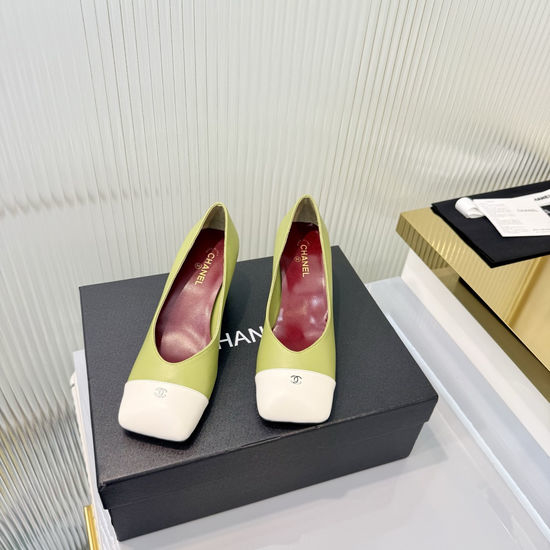 Chanel Classic Mid Heel Leather Ballet Dress Shoes