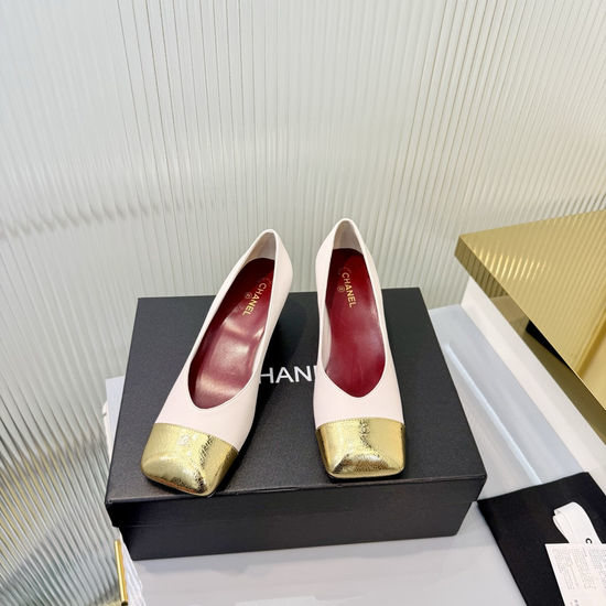 Chanel Classic Mid Heel Leather Ballet Dress Shoes