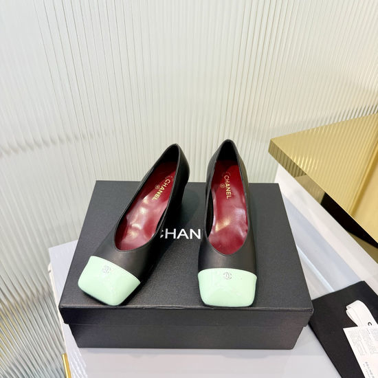 Chanel Classic Mid Heel Leather Ballet Dress Shoes